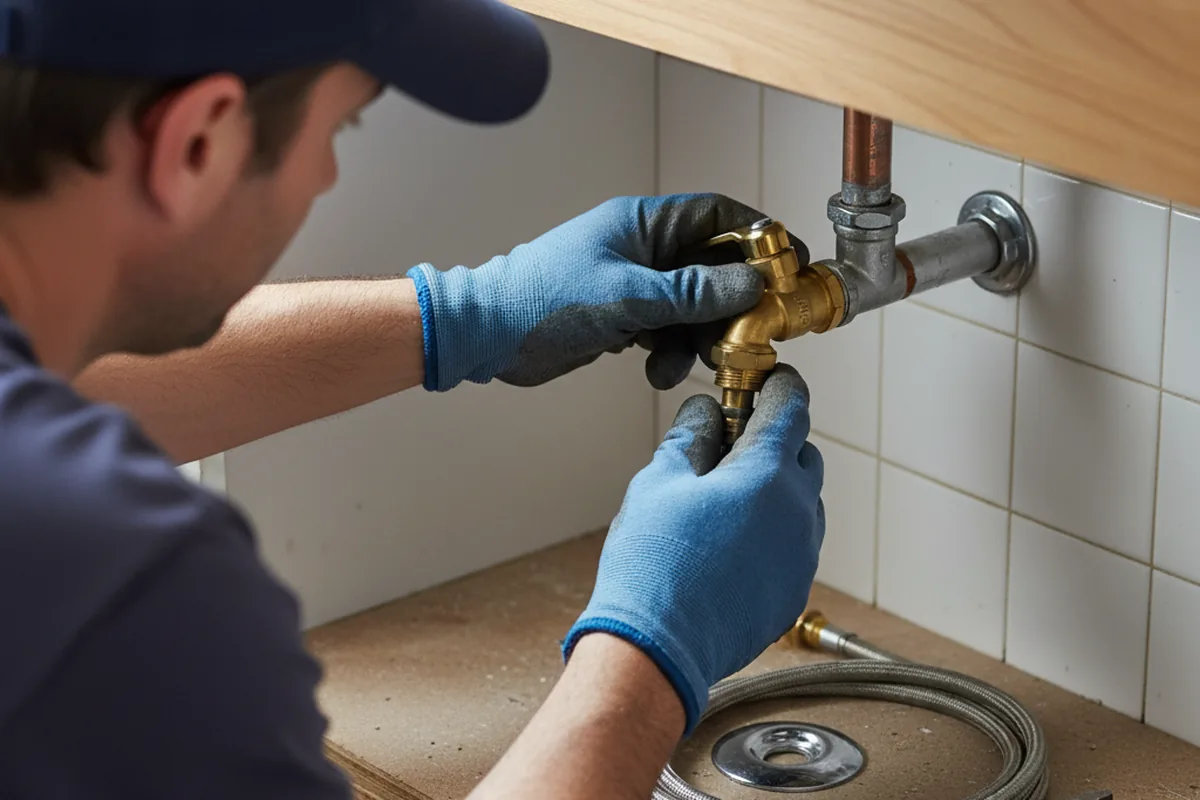 Shutoff valve and fitting work during Faucet and Fixture Repair in Mar Lin